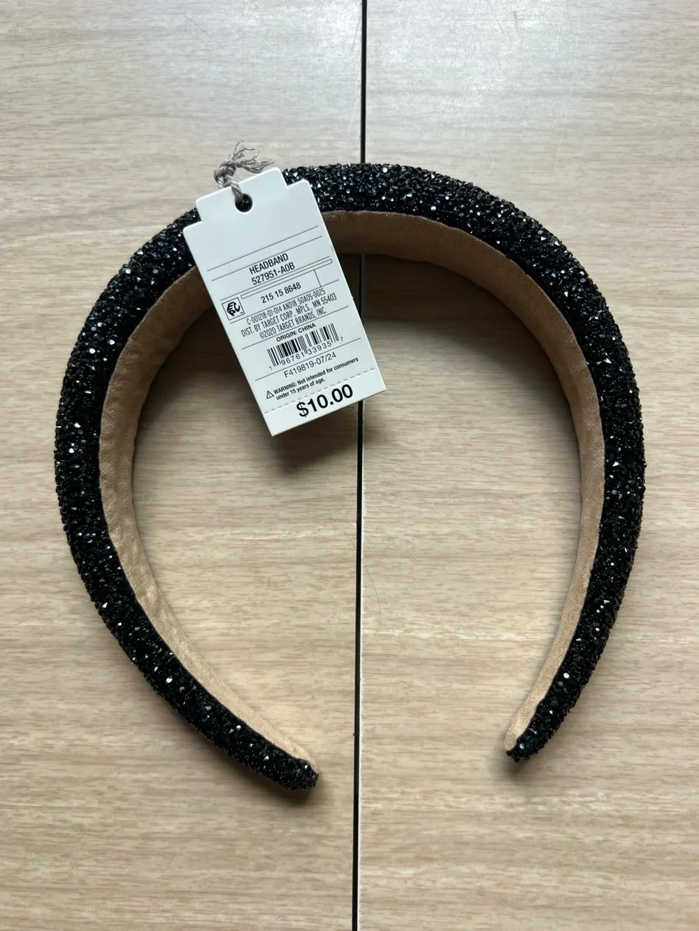 A New Day Black Glitter Headband